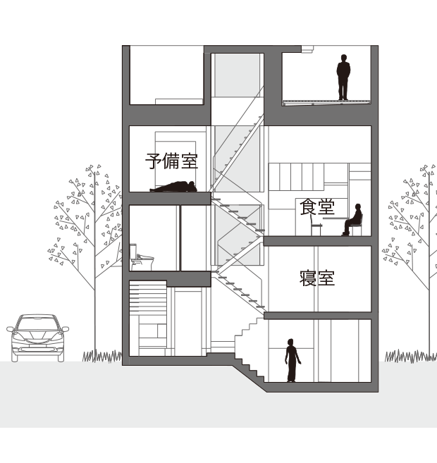 狭小地に 多角形の土地 変形地に建てた住宅実例4 間取りプラン 家づくりのアイデア Replan リプラン Webmagazine